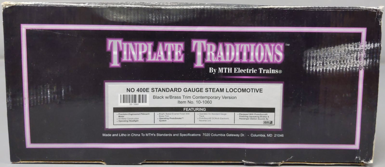 MTH 10-1060 Std Gauge NYC Tinplate 400E Steam Locomotive and Tender w/PS1 LN/Box