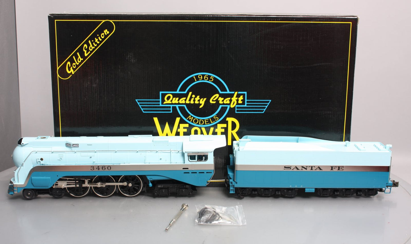 Weaver 3460 BRASS Santa Fe Blue Goose 4-6-4 Steam Loco & Tender (3-Rail) #3460 LN/Box