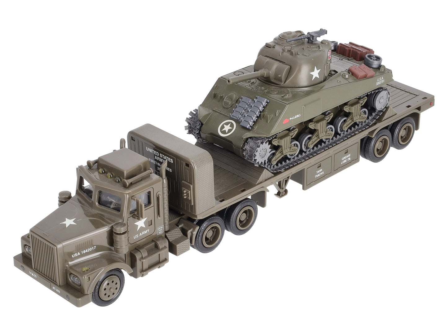 TMT 18420 US Army Flatbed Truck w/ Sherman Tank Load