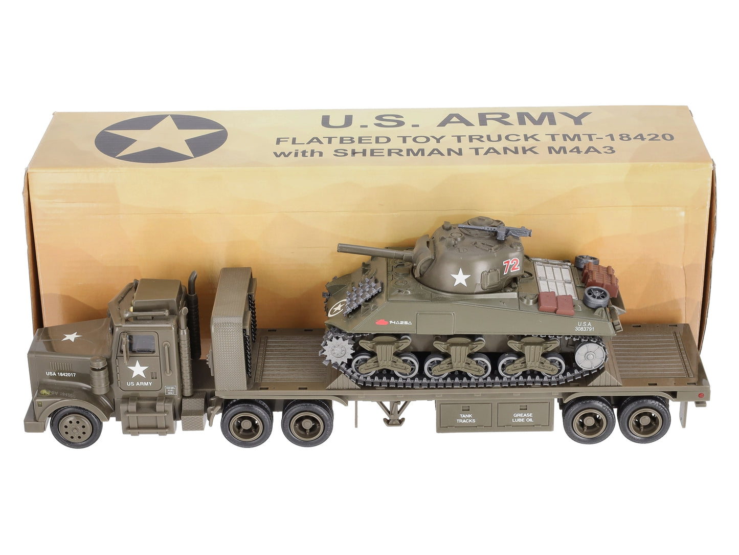 TMT 18420 US Army Flatbed Truck w/ Sherman Tank Load