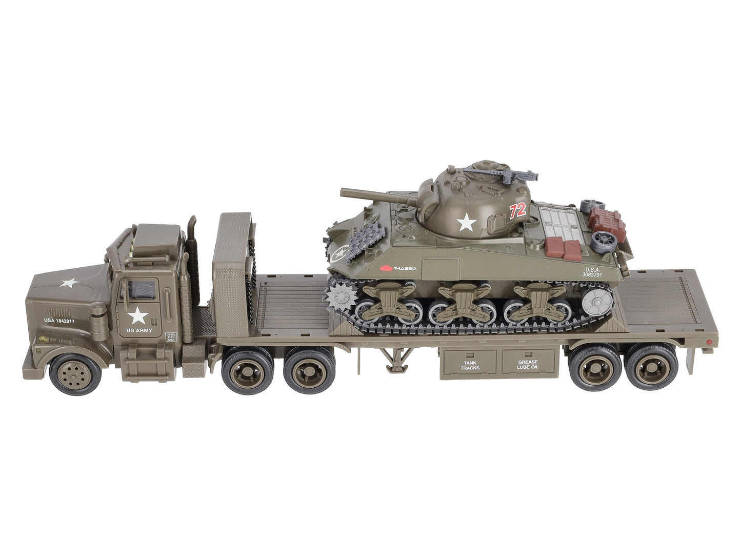 TMT 18420 US Army Flatbed Truck w/ Sherman Tank Load