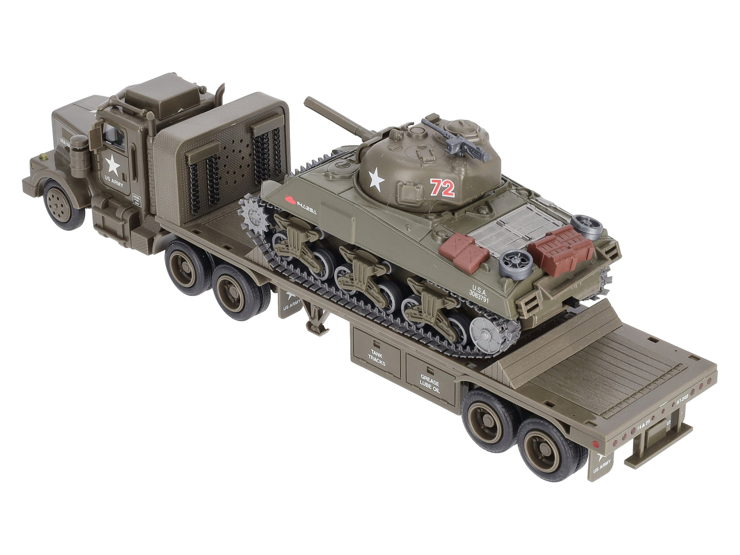 TMT 18420 US Army Flatbed Truck w/ Sherman Tank Load