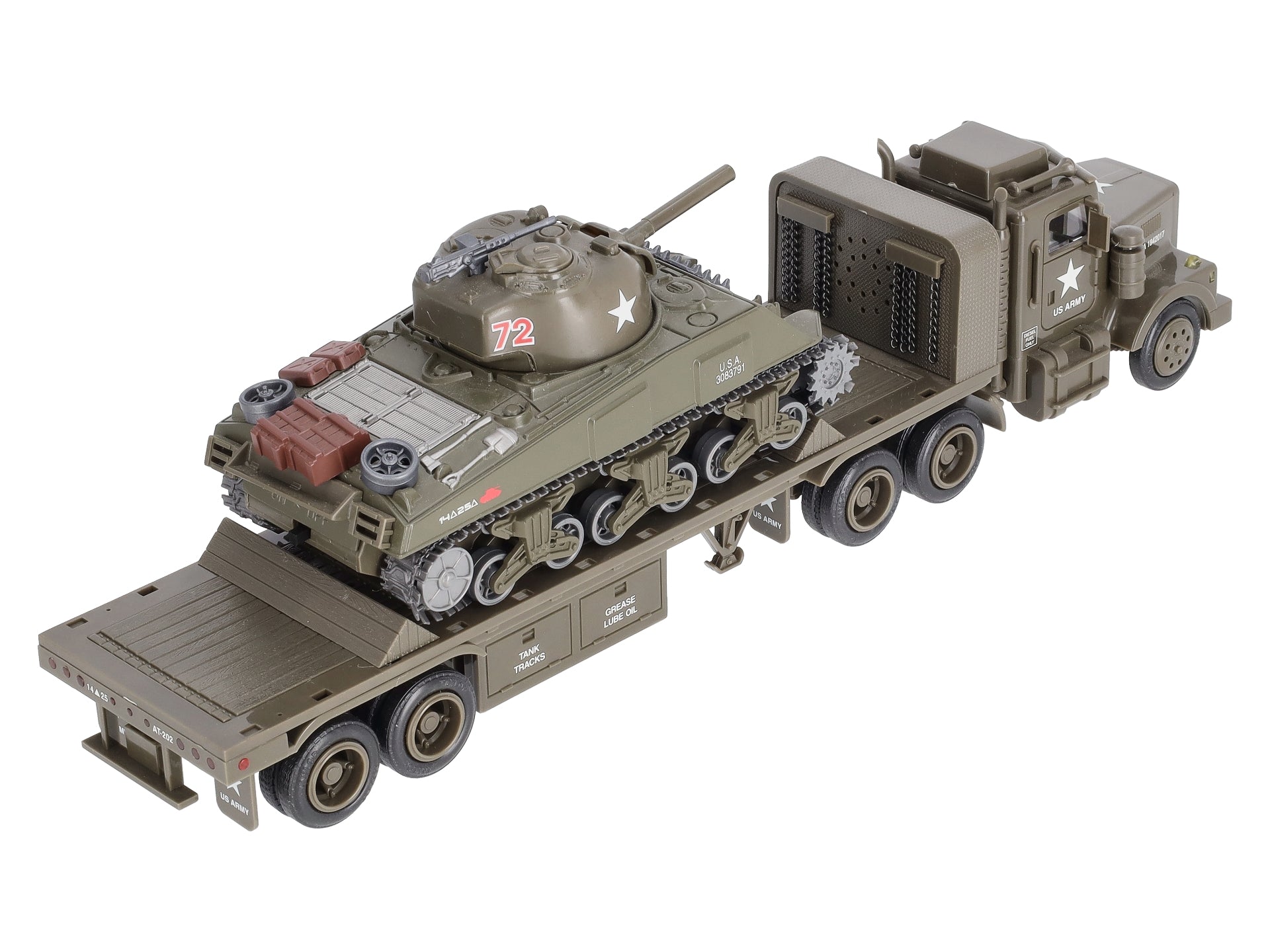 TMT 18420 US Army Flatbed Truck w/ Sherman Tank Load