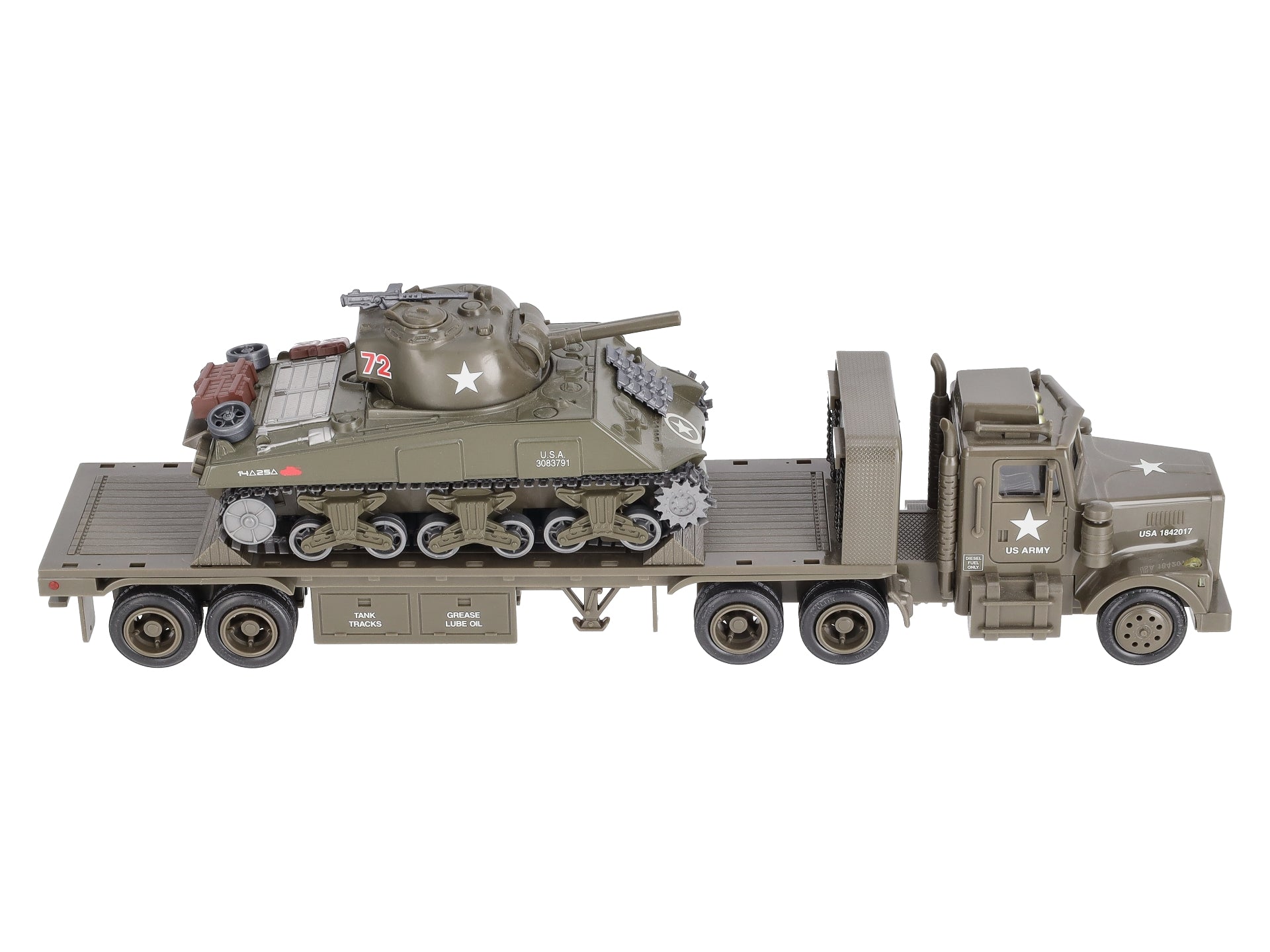 TMT 18420 US Army Flatbed Truck w/ Sherman Tank Load