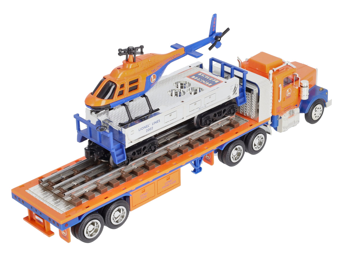 Lionel TMT-18418 O Flatbed Toy Truck & Operating Helicopter Car NIB