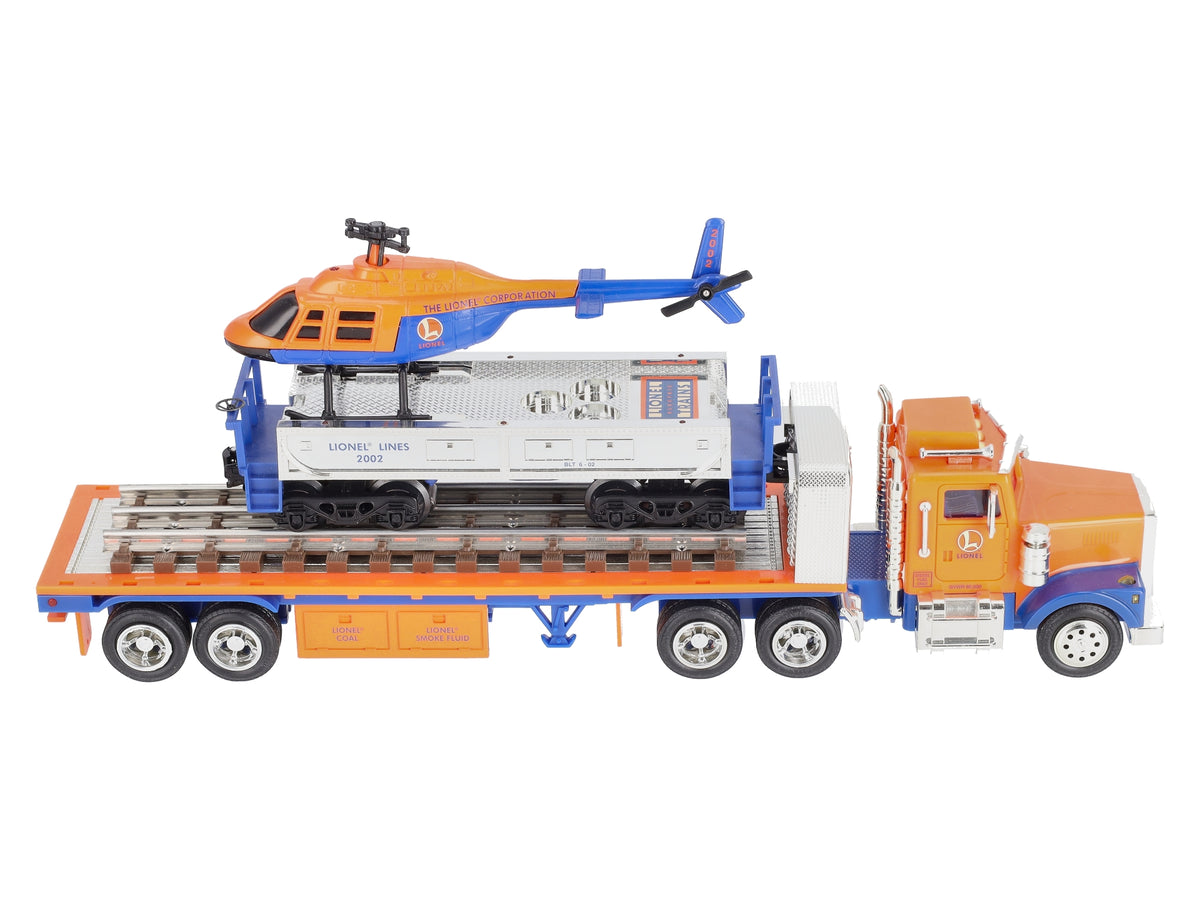 Lionel TMT-18418 O Flatbed Toy Truck & Operating Helicopter Car NIB
