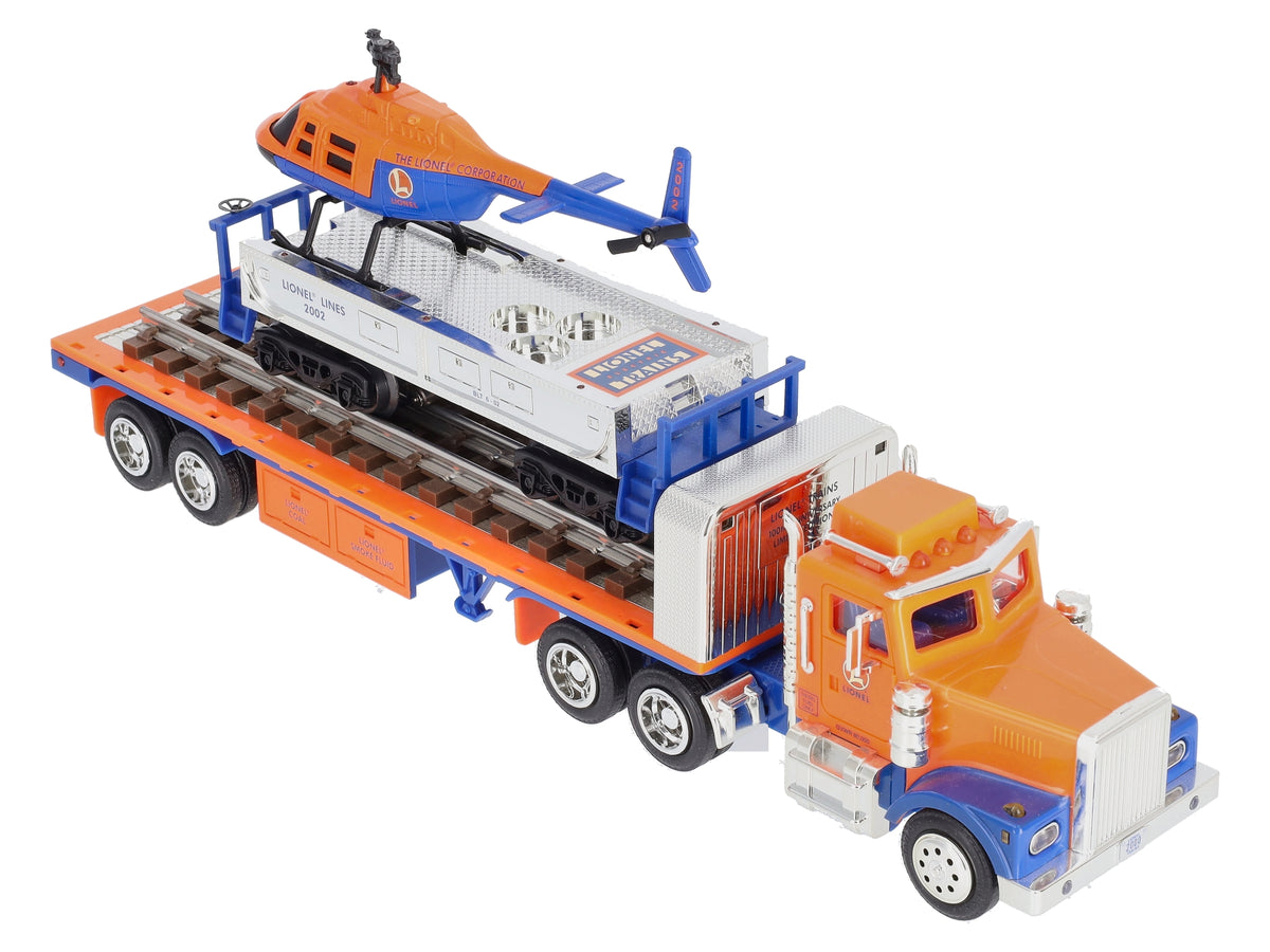 Lionel TMT-18418 O Flatbed Toy Truck & Operating Helicopter Car NIB