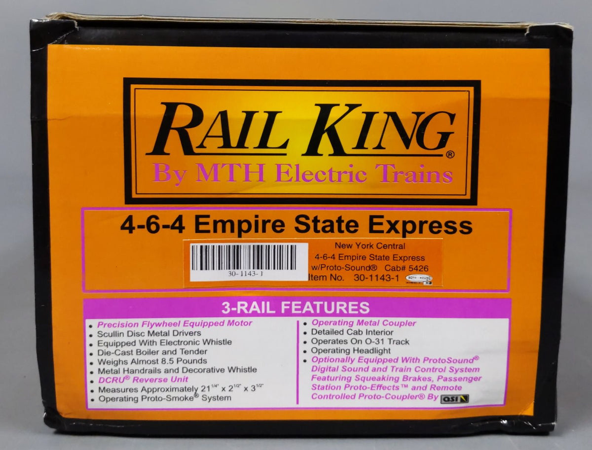 MTH 30-1143-1 O NYC Empire State Express Steam Locomotive & Tender #5426 w/PS1 LN/Box