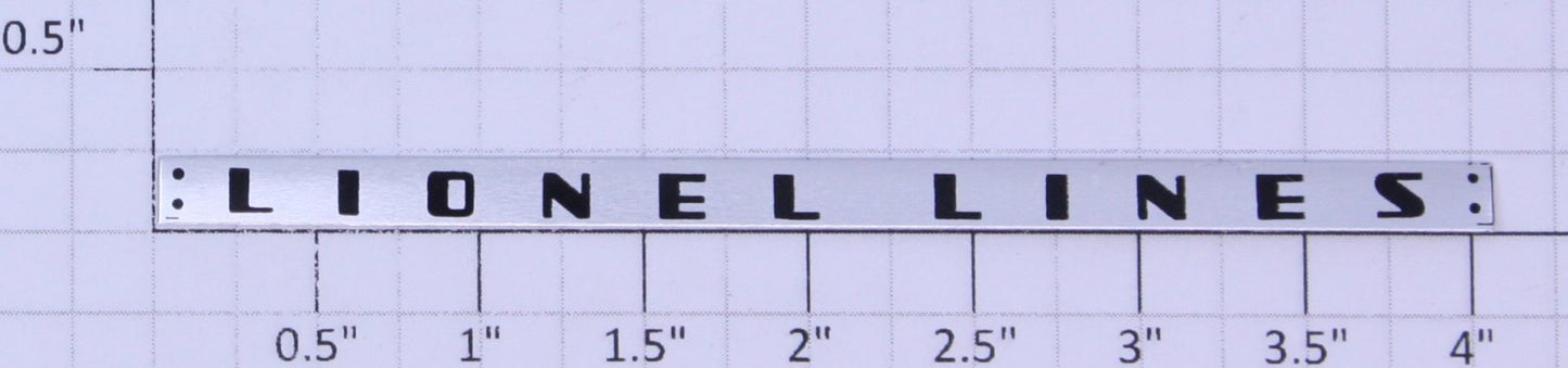 Lionel 2532-49 "Lionel Lines" Adhesive Nameplate