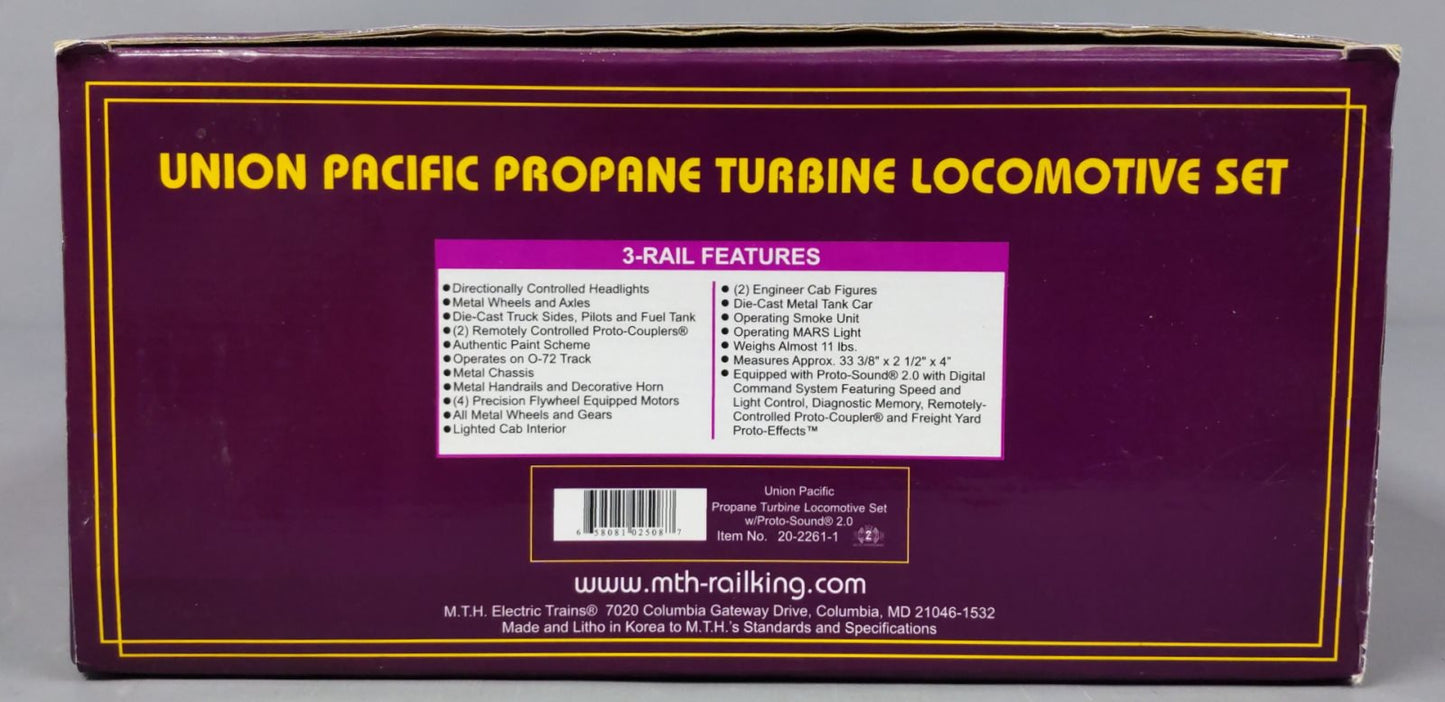 MTH 20-2261-1 O Union Pacific Propane Turbine Engine Set w/PS2 #57 LN/Box
