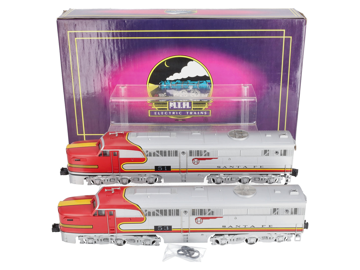MTH 20-2024-0 O Santa Fe Alco PA AA 3 Rail Horn Diesel Engine Set w/PS1 #51/53 LN/Box