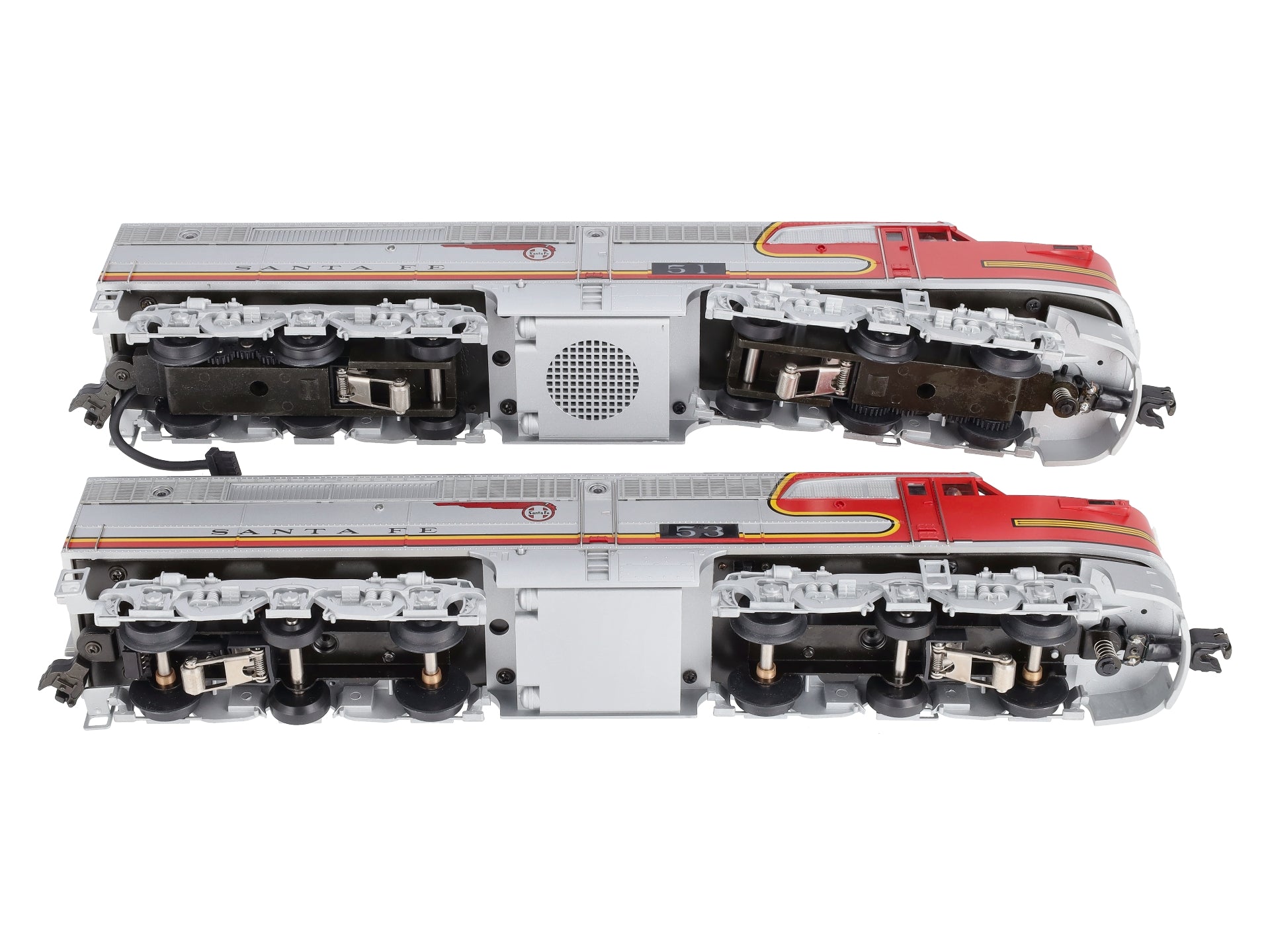 MTH 20-2024-0 O Santa Fe Alco PA AA 3 Rail Horn Diesel Engine Set w/PS1 #51/53 LN/Box