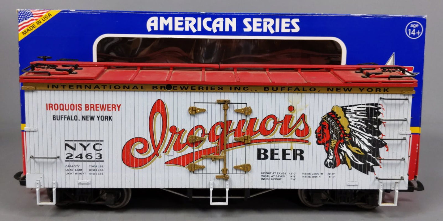 USA Trains R16499 G Iroquis Beer Car U.S. Refrigerator Cars (Light Gray/Red)