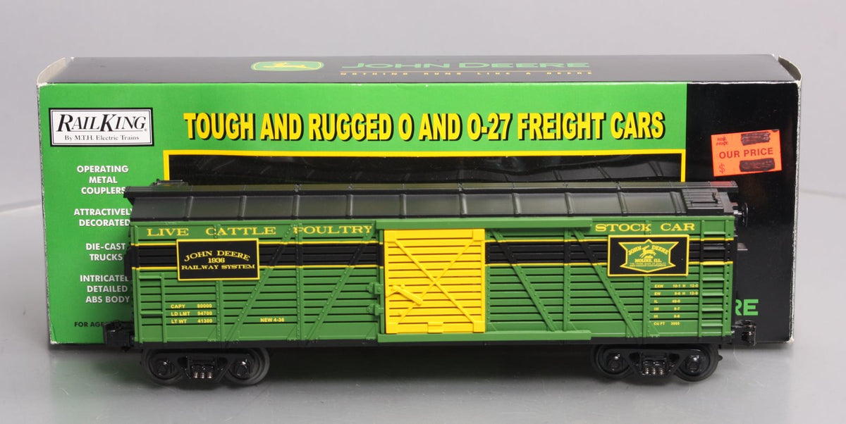 MTH 30-7137 O Gauge John Deere Stock Car LN/Box