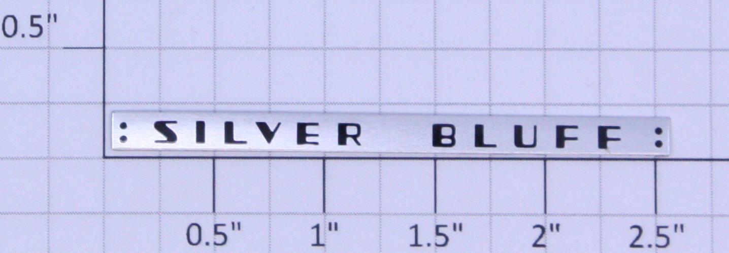 Lionel 2534-14 Silver Bluff Adhesive Nameplate