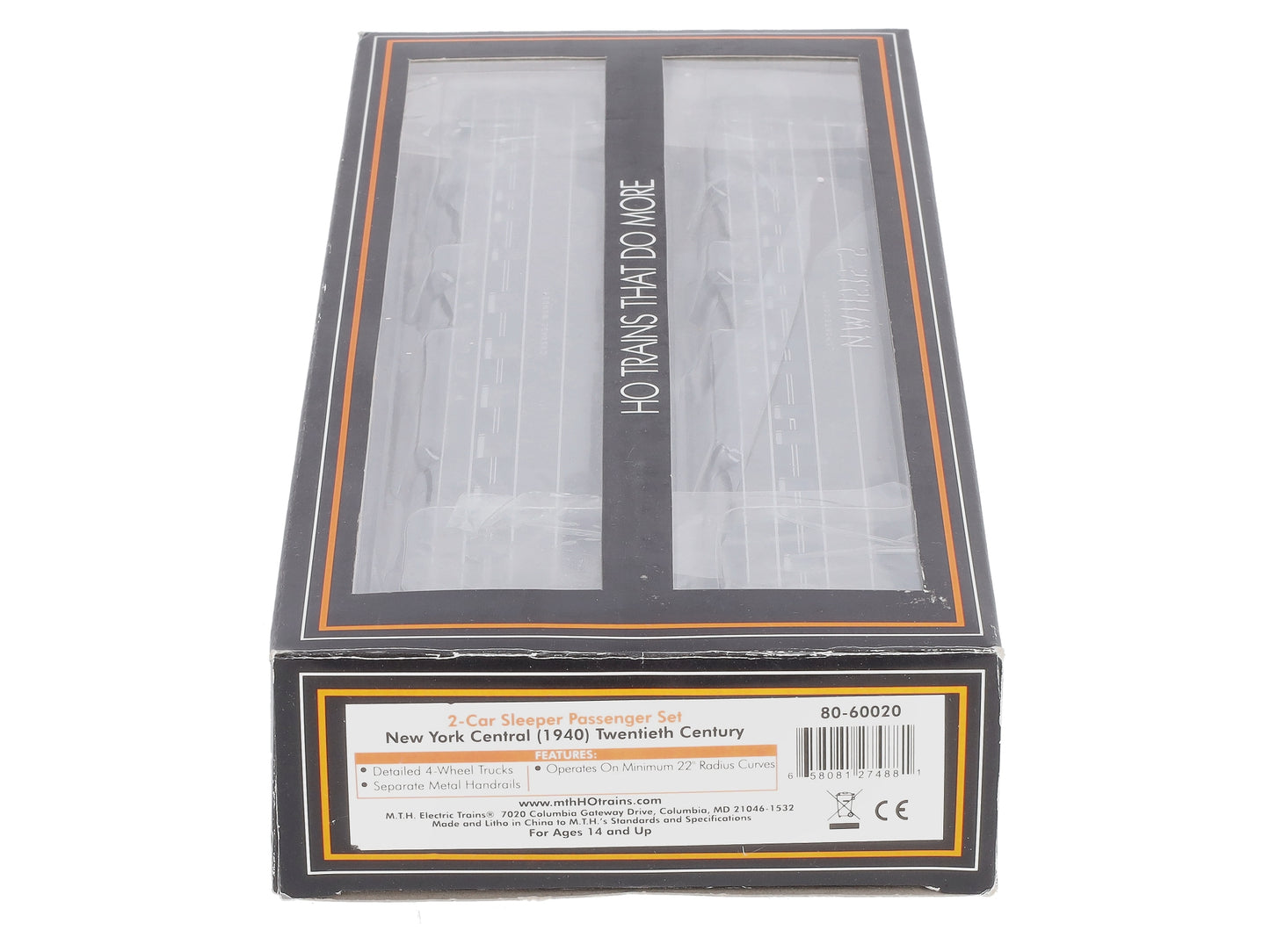 MTH 80-60020 HO New York Central 1940 Sleeper Passenger Car Set (Set of 2)