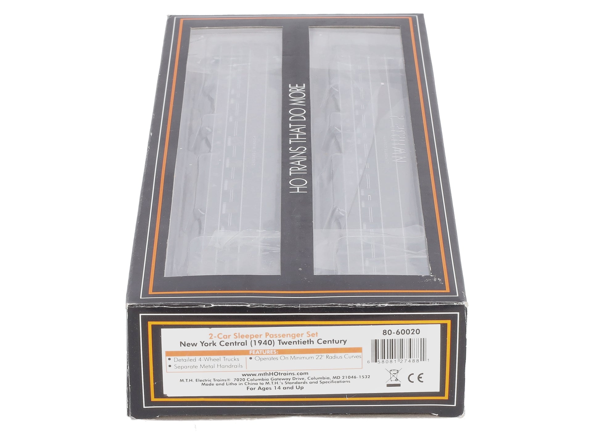 MTH 80-60020 HO New York Central 1940 Sleeper Passenger Car Set (Set of 2)