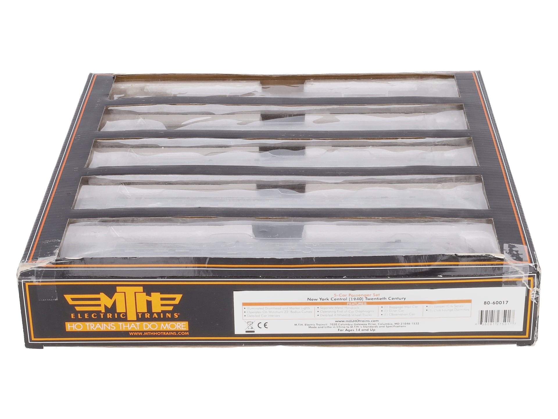 MTH 80-60017 HO New York Central 1940 20th Century Passenger Car Set (Set of 5)