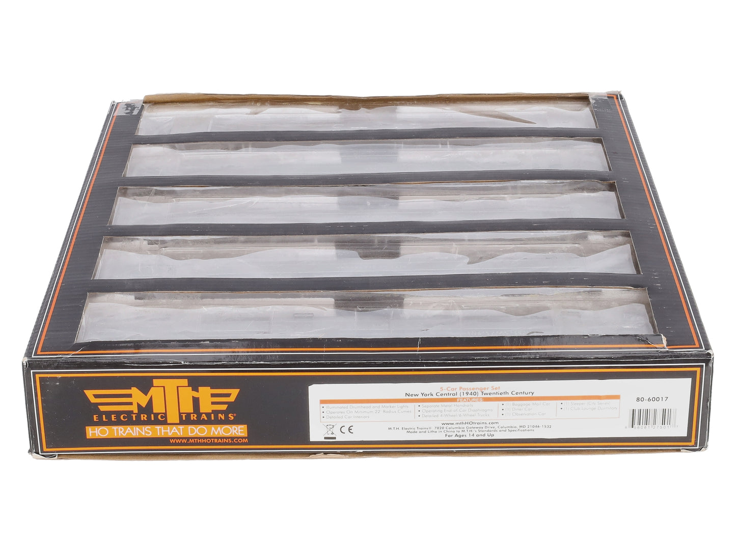 MTH 80-60017 HO New York Central 1940 20th Century Passenger Car Set (Set of 5)