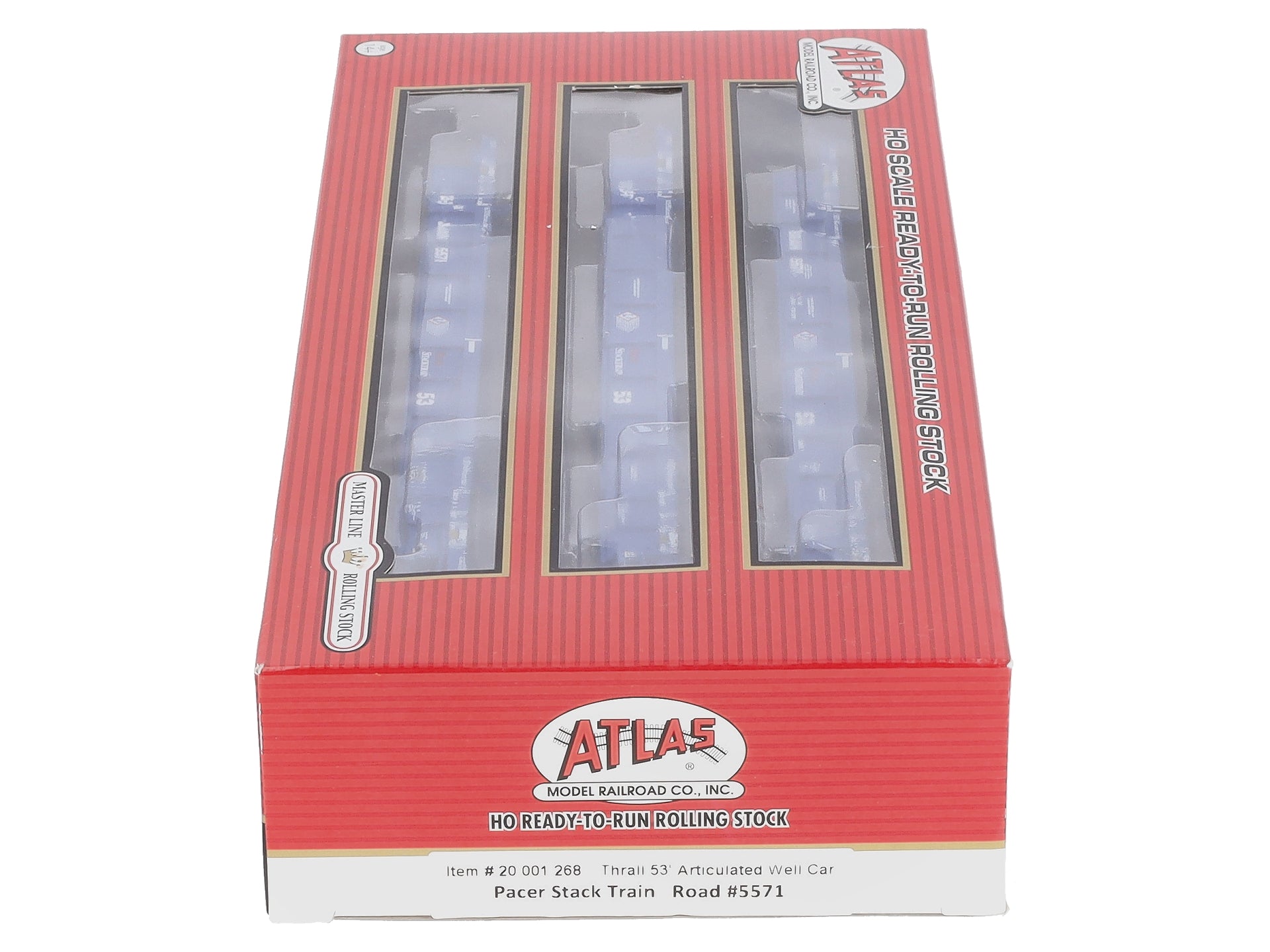 Atlas 20001268 HO Pacer Stack Train Thrall 53' Articulated Well Car #5571