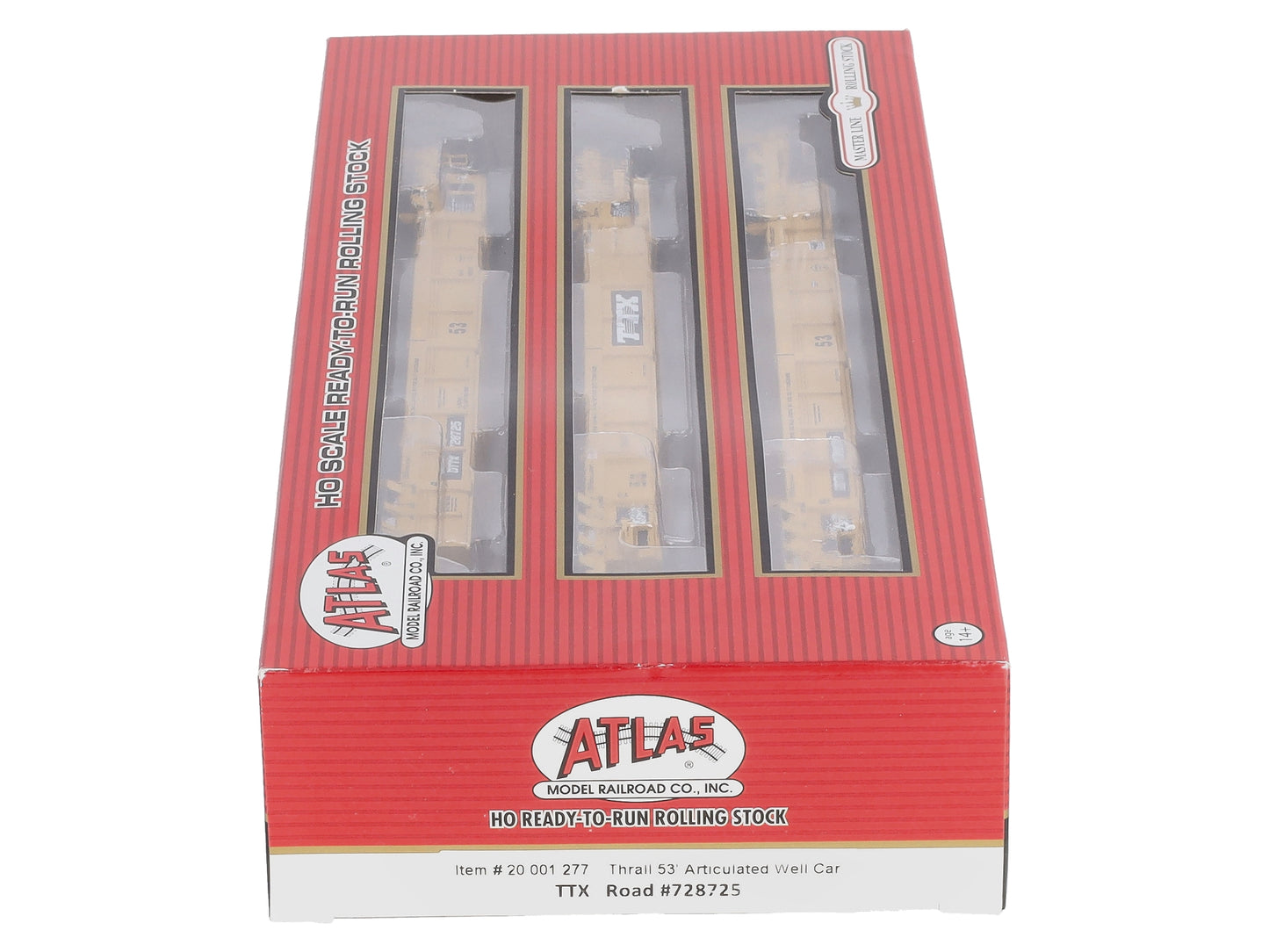 Atlas 20001277 HO TTX Thrall Triple 53' Articulated Well Car #728725
