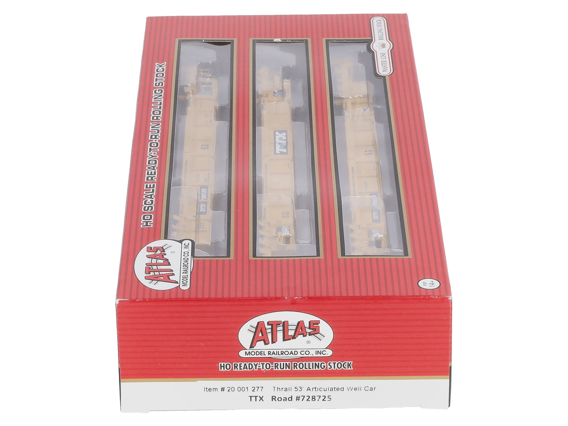 Atlas 20001277 HO TTX Thrall Triple 53' Articulated Well Car #728725