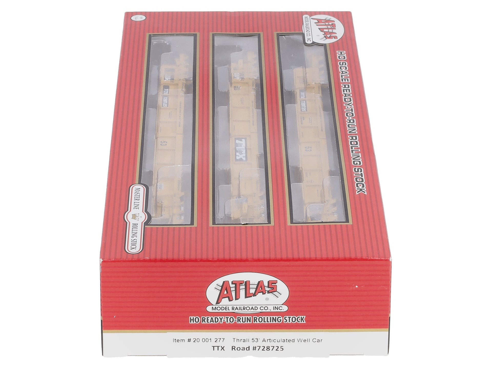 Atlas 20001277 HO TTX Thrall Triple 53' Articulated Well Car #728725