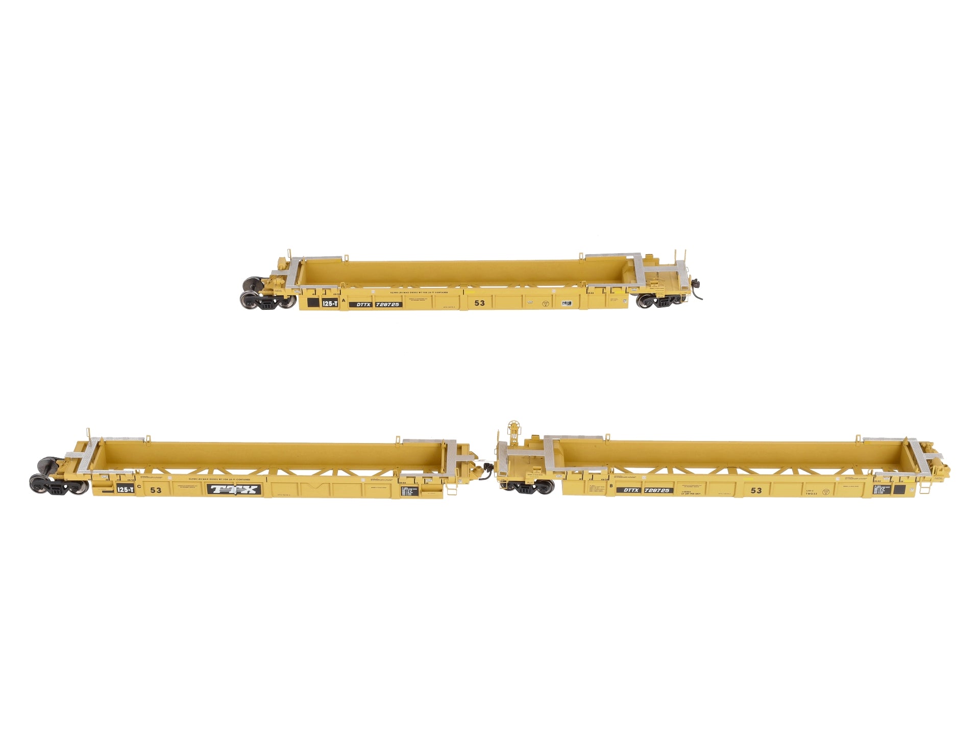 Atlas 20001277 HO TTX Thrall Triple 53' Articulated Well Car #728725