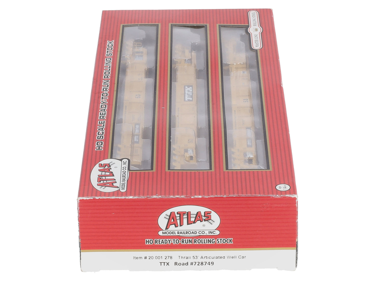Atlas 20001278 HO TTX Thrall Triple 53' Articulated Well Car #728749