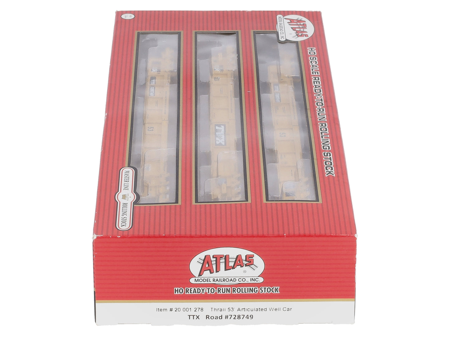 Atlas 20001278 HO TTX Thrall Triple 53' Articulated Well Car #728749