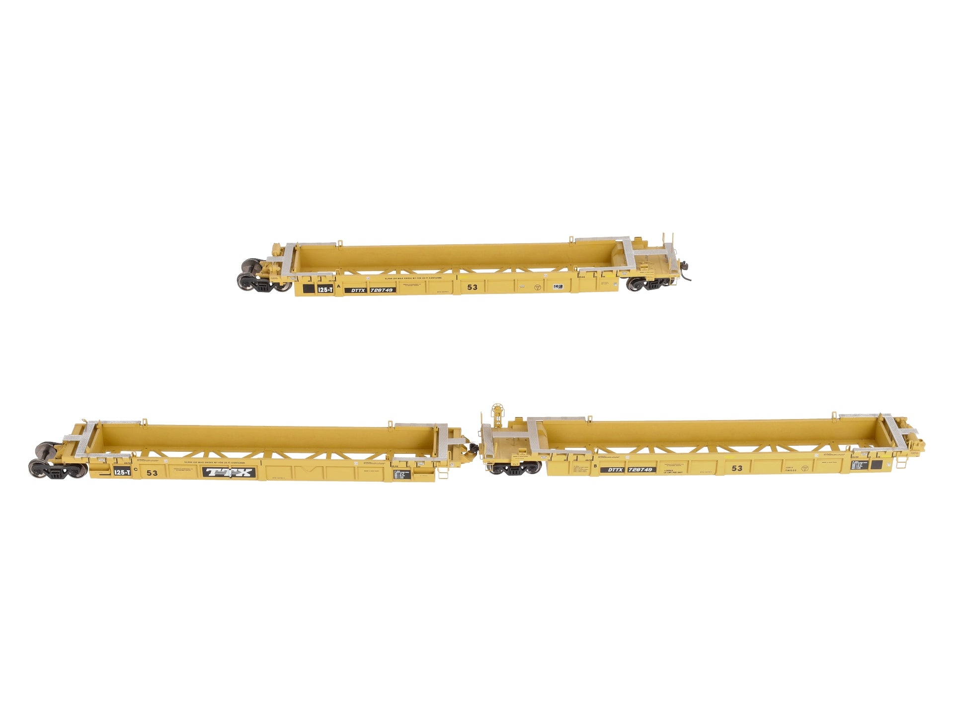 Atlas 20001278 HO TTX Thrall Triple 53' Articulated Well Car #728749