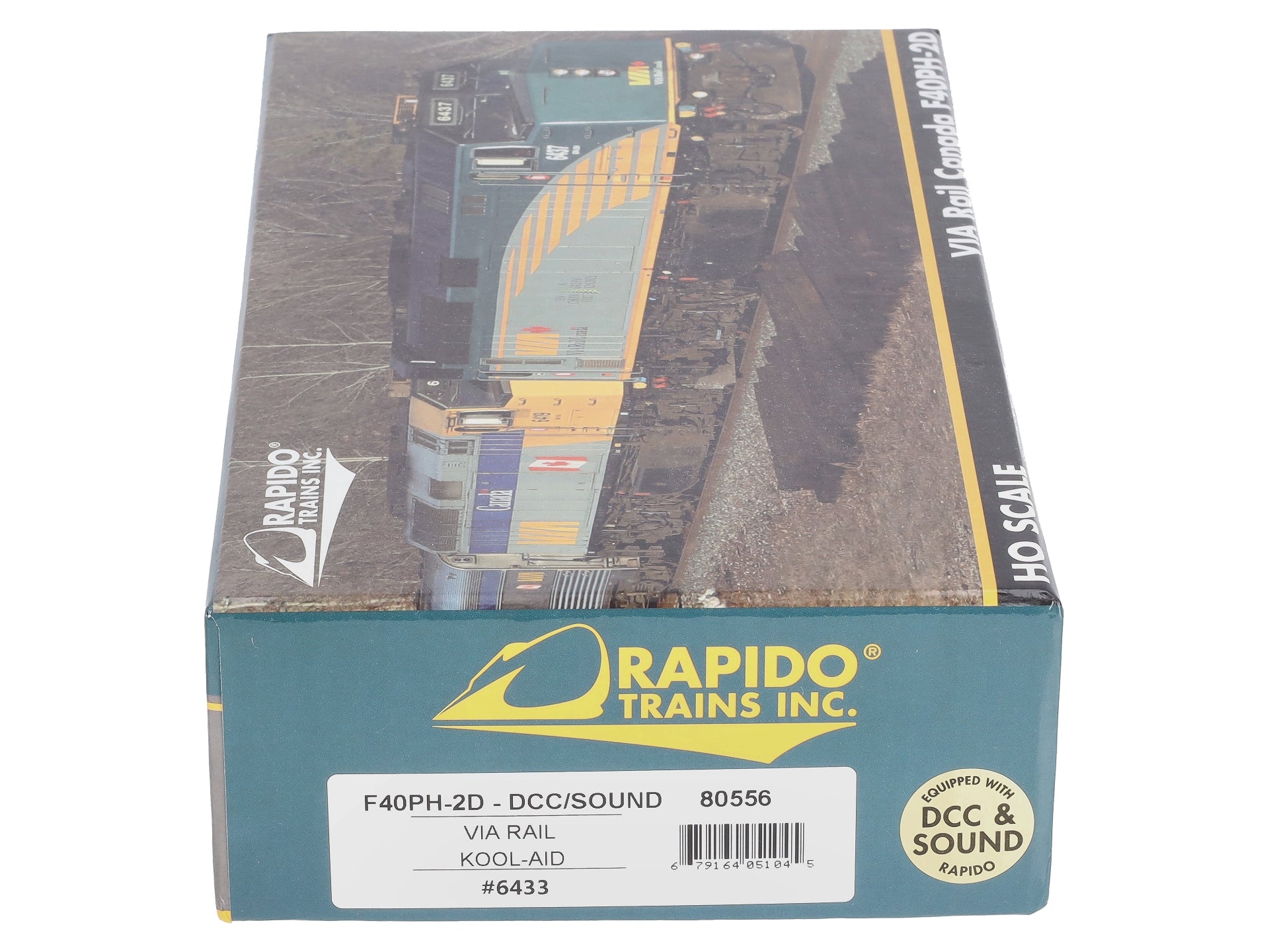 Rapido Trains 80556 HO VIA Kool-Aid EMD F40PH-2D Diesel Loco Sound/DC/DCC #6433
