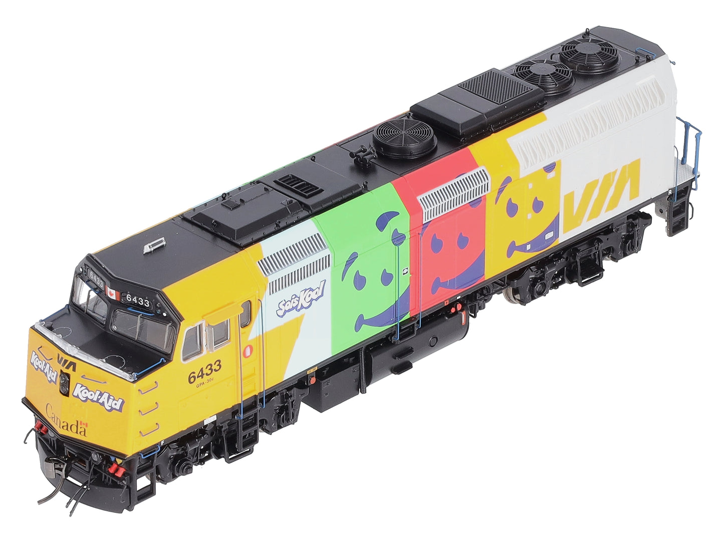 Rapido Trains 80556 HO VIA Kool-Aid EMD F40PH-2D Diesel Loco Sound/DC/DCC #6433