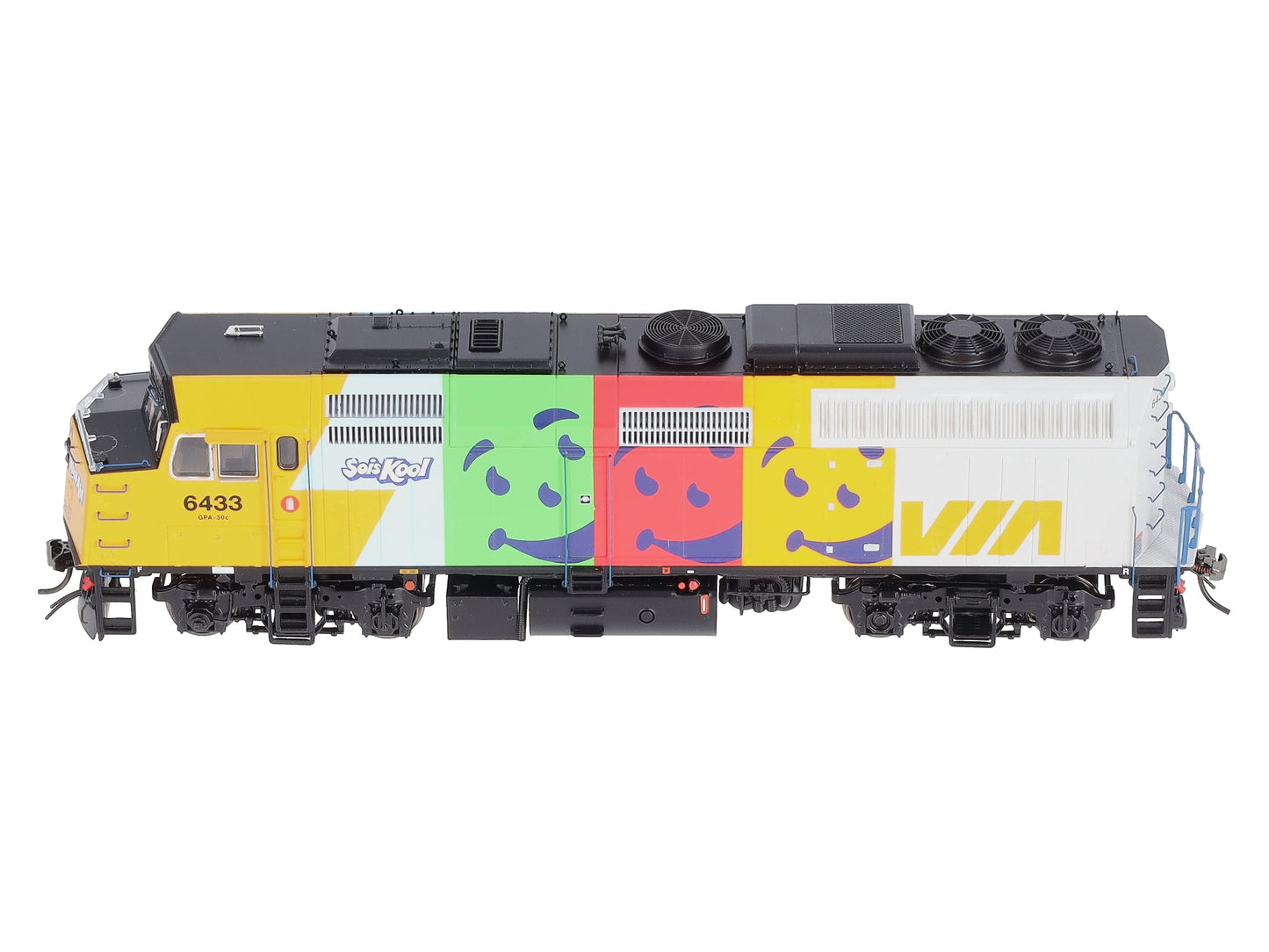 Rapido Trains 80556 HO VIA Kool-Aid EMD F40PH-2D Diesel Loco Sound/DC/DCC #6433
