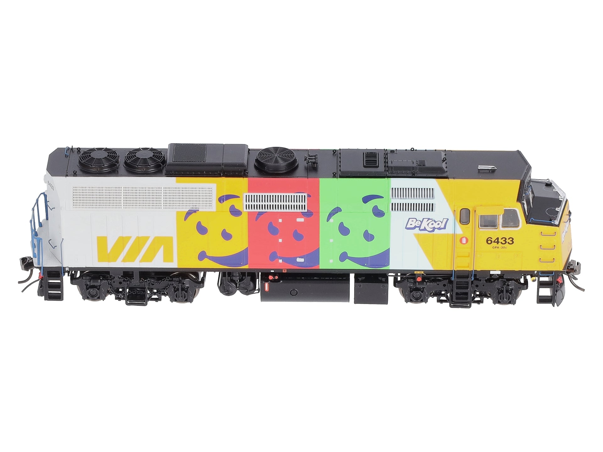 Rapido Trains 80556 HO VIA Kool-Aid EMD F40PH-2D Diesel Loco Sound/DC/DCC #6433