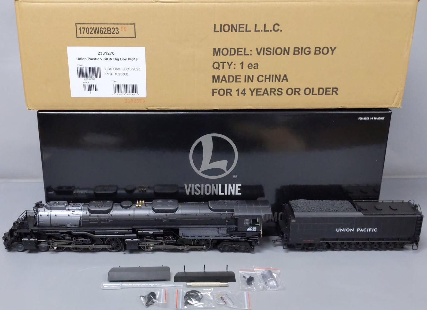 Lionel 2331270 O VISIONLINE Union Pacific Big Boy Steam Locomotive #4019