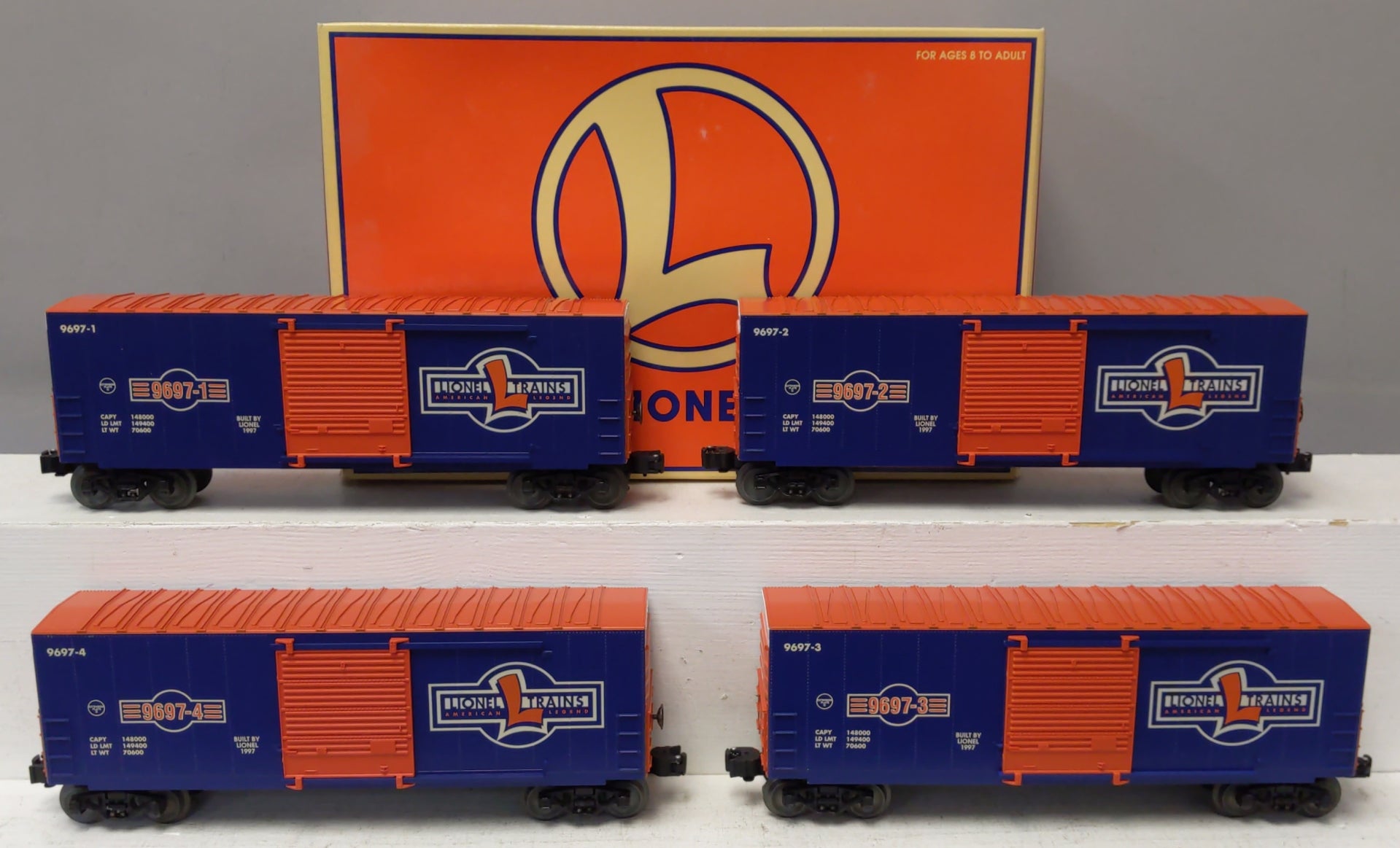 Lionel 6-29220 O Gauge 1997 Centennial Series Hi-Cube Boxcars (Set of 4) EX/Box