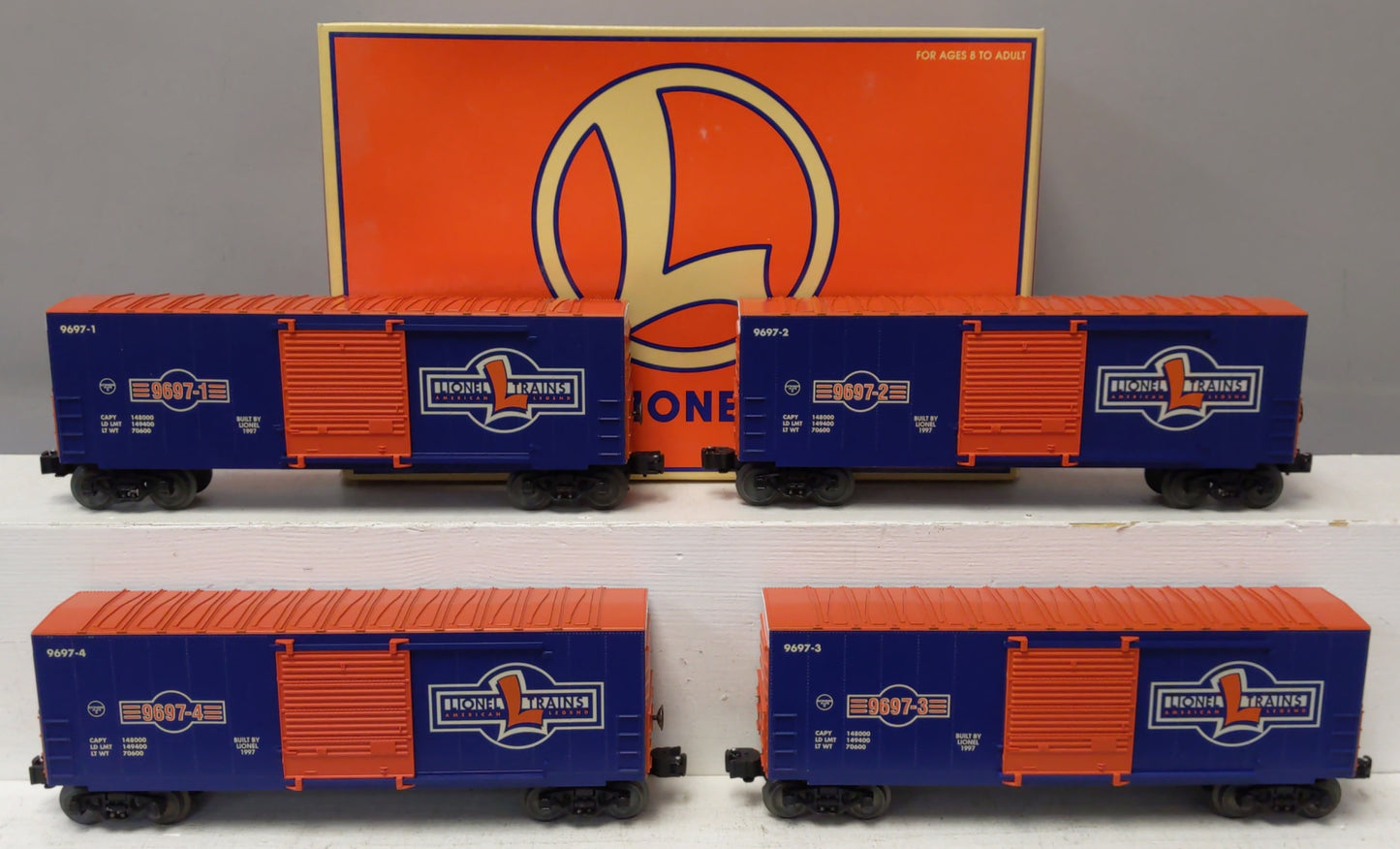 Lionel 6-29220 O Gauge 1997 Centennial Series Hi-Cube Boxcars (Set of 4) LN/Box