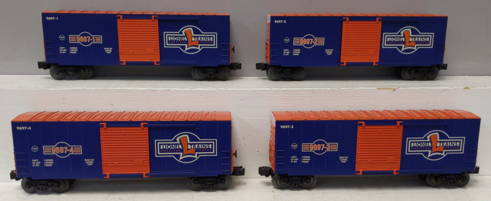 Lionel 6-29220 O Gauge 1997 Centennial Series Hi-Cube Boxcars (Set of 4) LN/Box