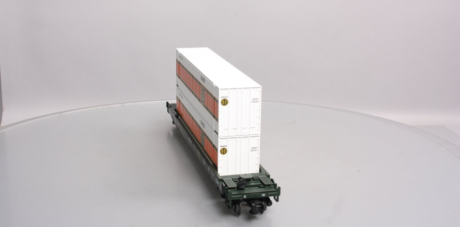MTH 20-95005 O Gauge BNSF Husky Stack Car w/ Containers #60104 LN/Box