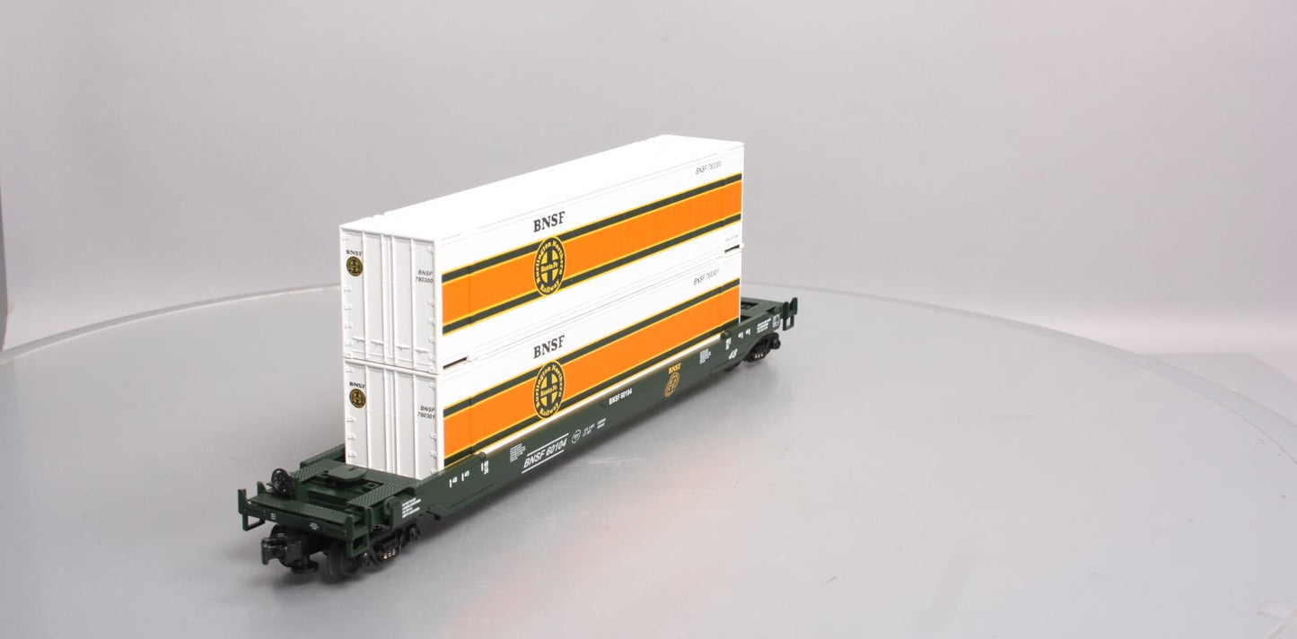 MTH 20-95005 O Gauge BNSF Husky Stack Car w/ Containers #60104 LN/Box