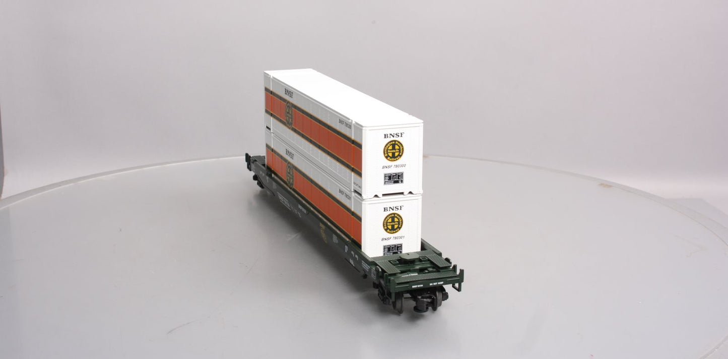 MTH 20-95005 O Gauge BNSF Husky Stack Car w/ Containers #60104 LN/Box