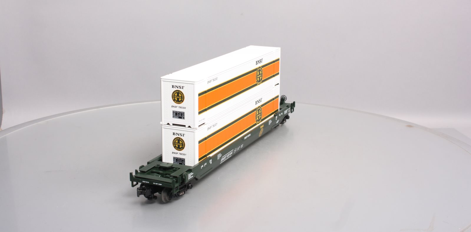 MTH 20-95005 O Gauge BNSF Husky Stack Car w/ Containers #60104 LN/Box