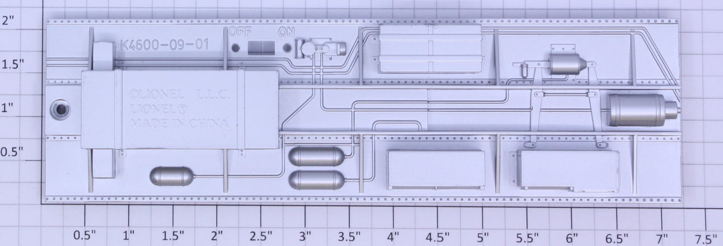 Lionel 25497-17 21" Aluminum Passenger Car Silver Frame Detail