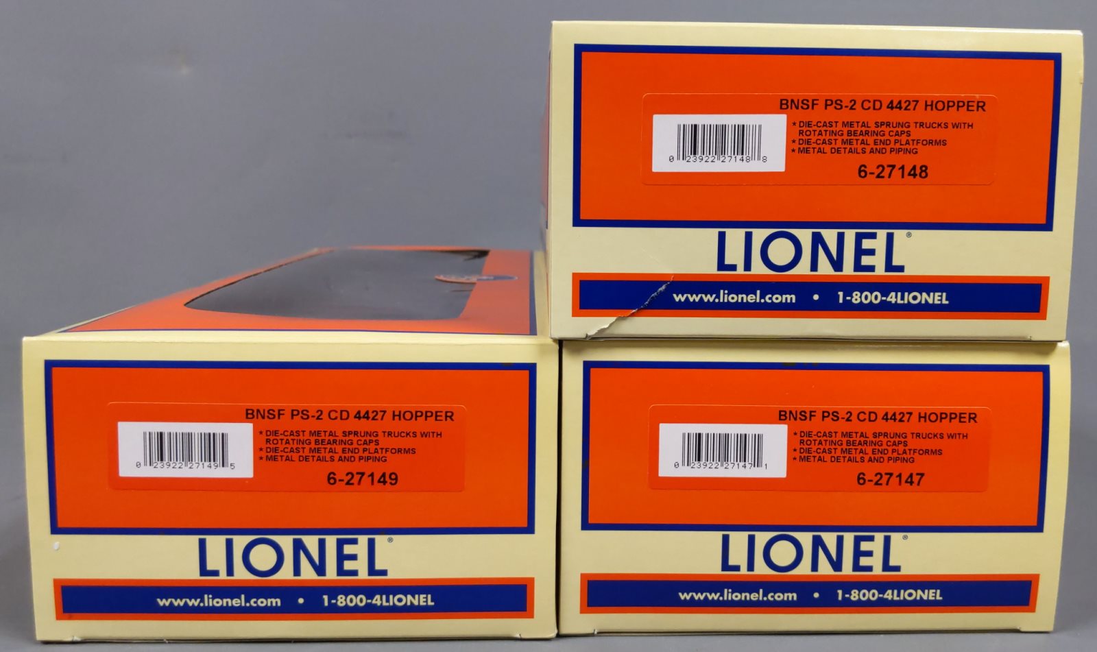 Lionel 6-21853 O BNSF PS-2CD Hopper Cars (Set of 3)