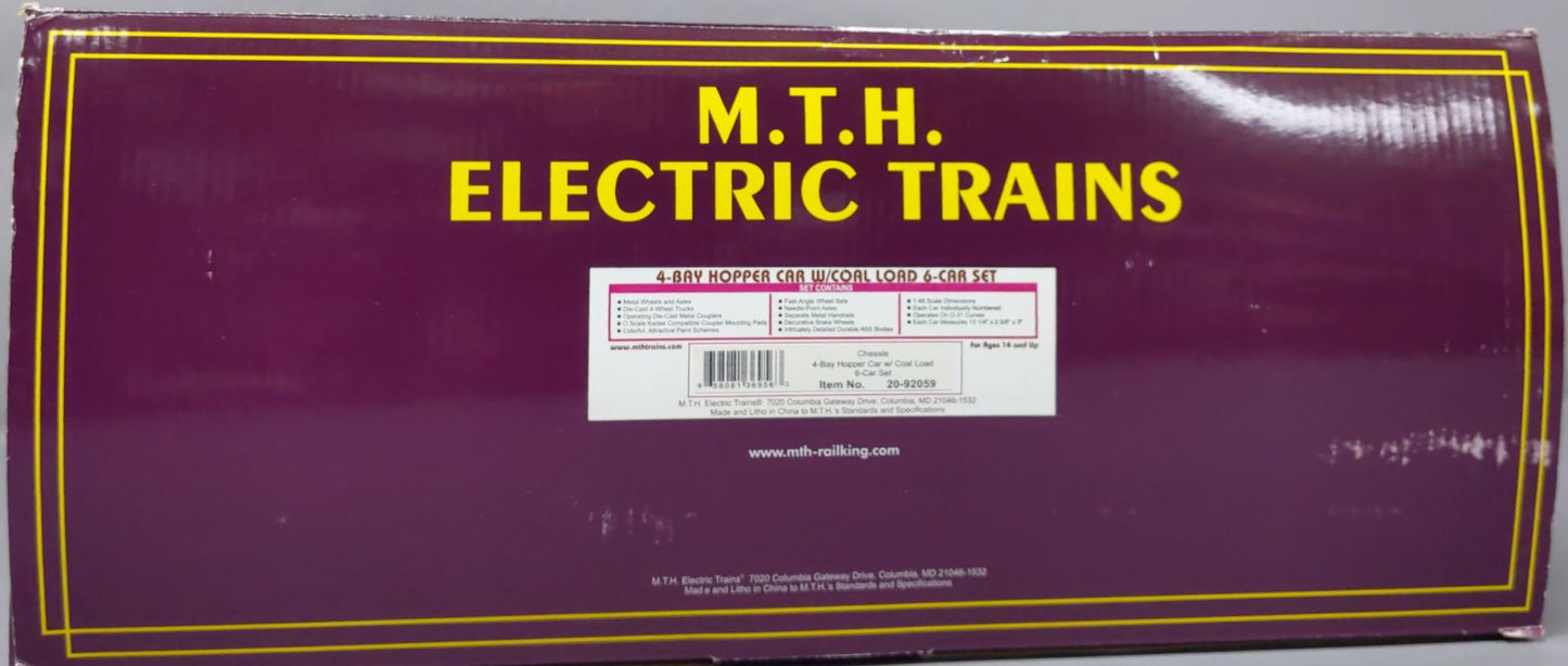 MTH 20-92059 O Chessie 4-Bay Hopper 6-Car Set