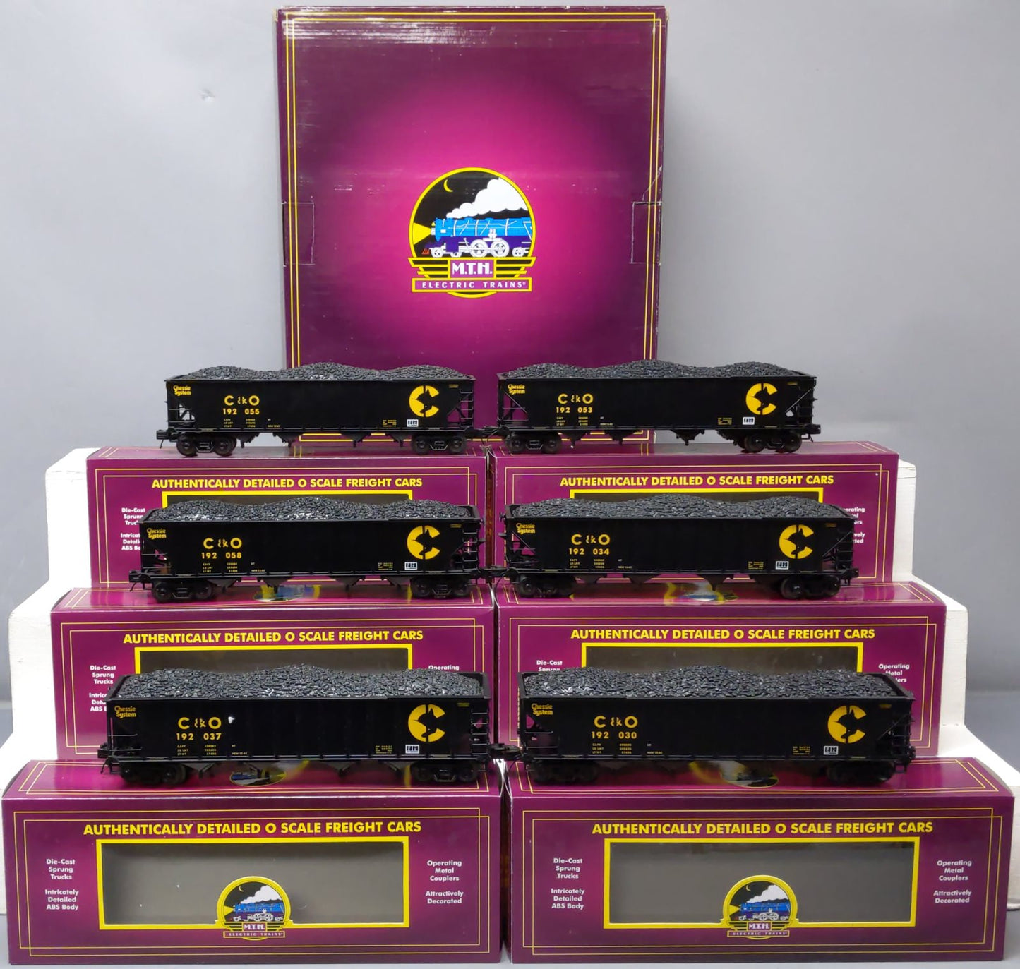 MTH 20-92059 O Chessie 4-Bay Hopper 6-Car Set