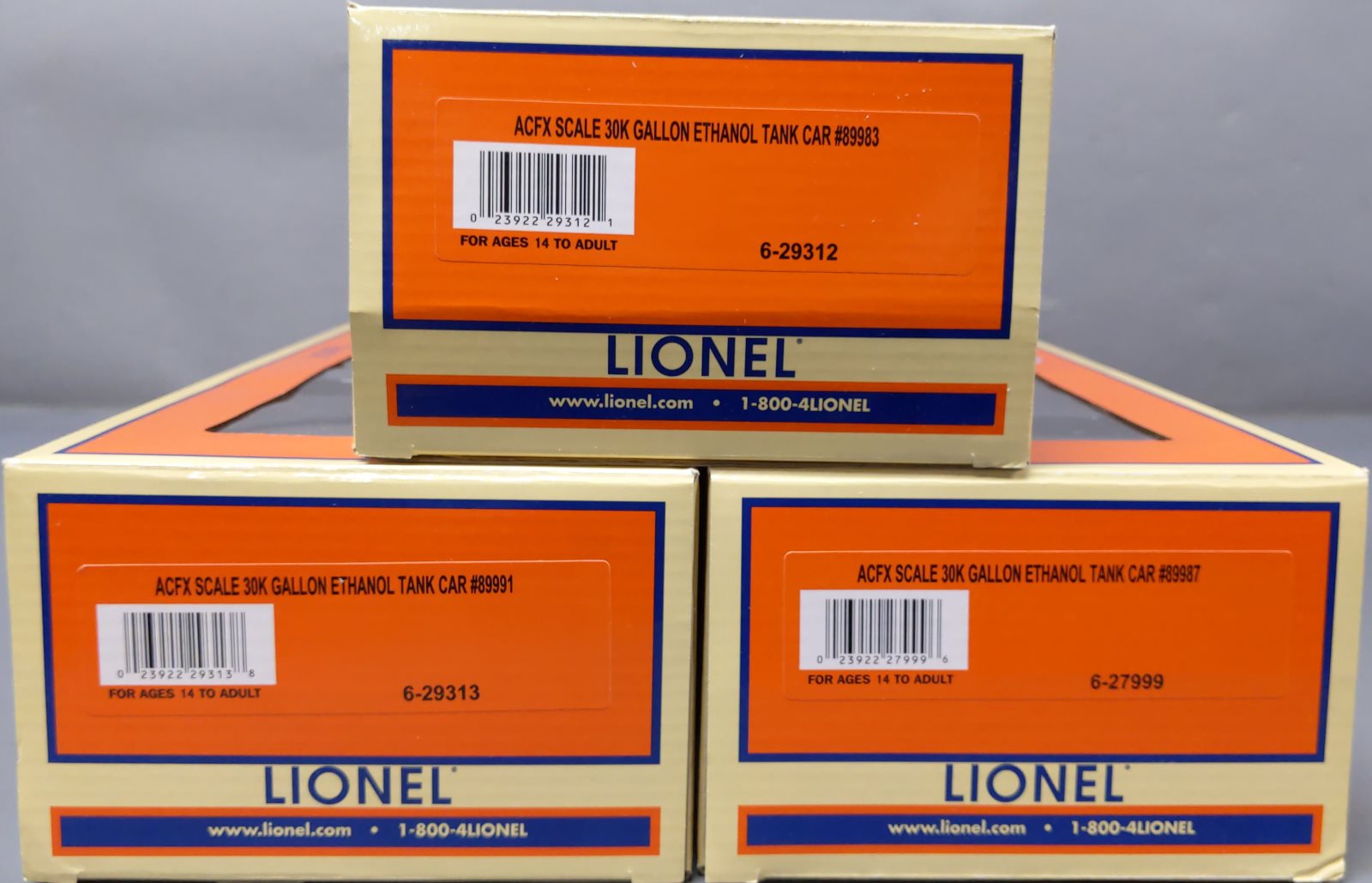 Lionel 6-27996 O Gauge American Car & Foundry Tank Car (Pack of 3)