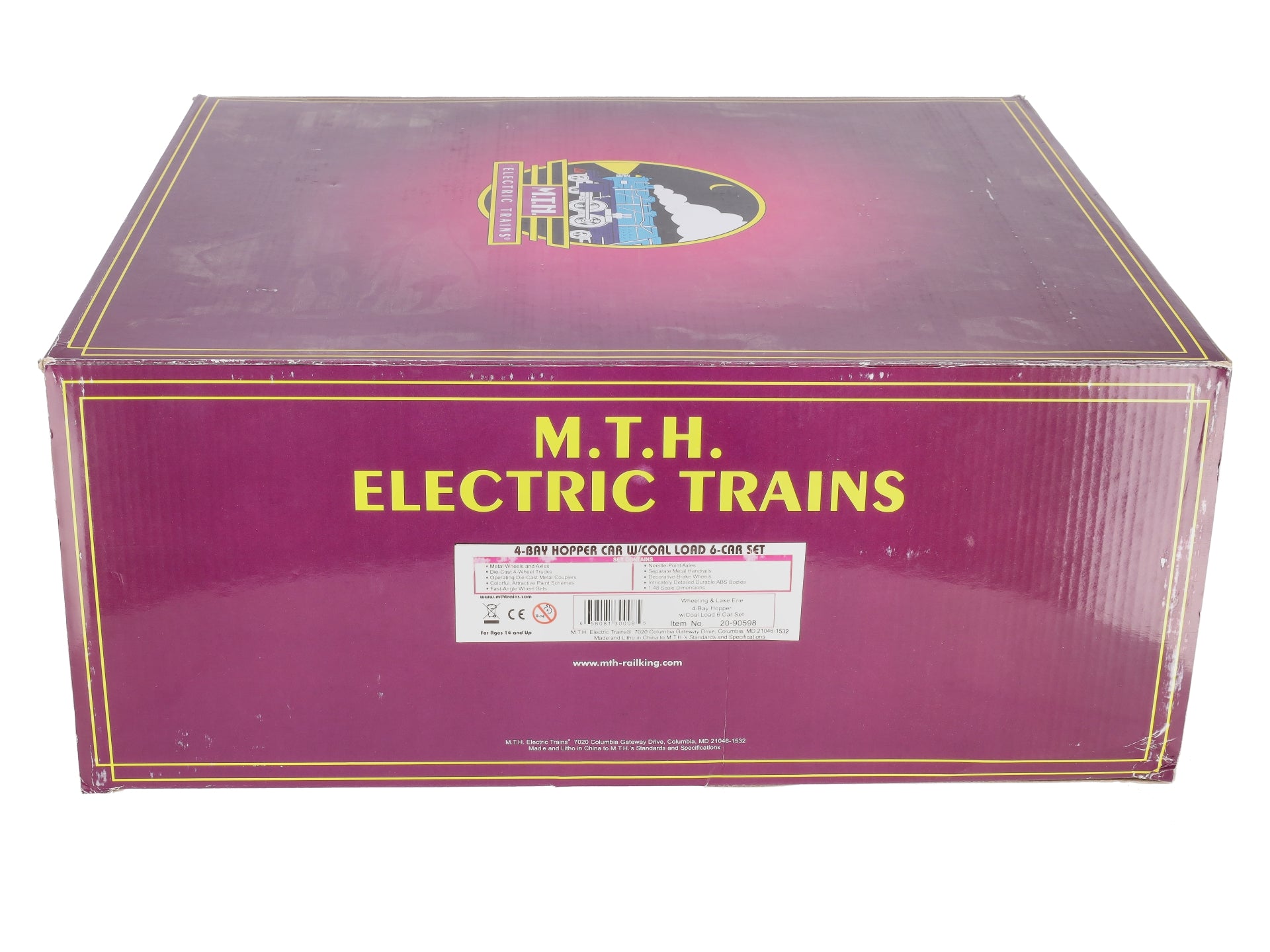 MTH 20-90598 O Wheeling & Lake Erie 4-Bay Hopper Car Set (Set of 6)