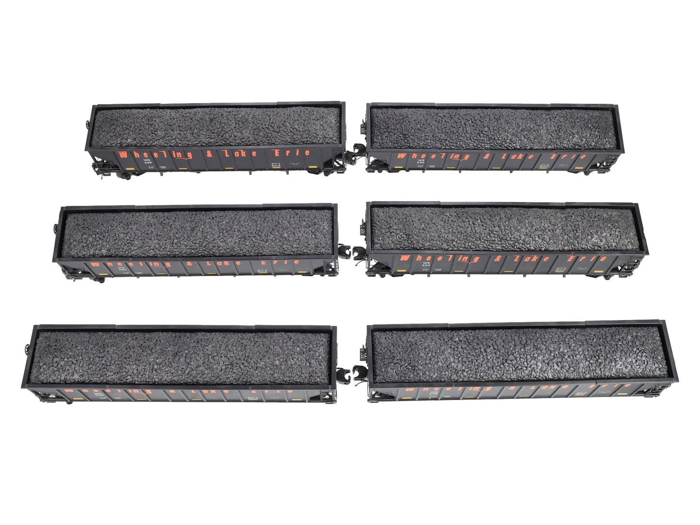 MTH 20-90598 O Wheeling & Lake Erie 4-Bay Hopper Car Set (Set of 6)